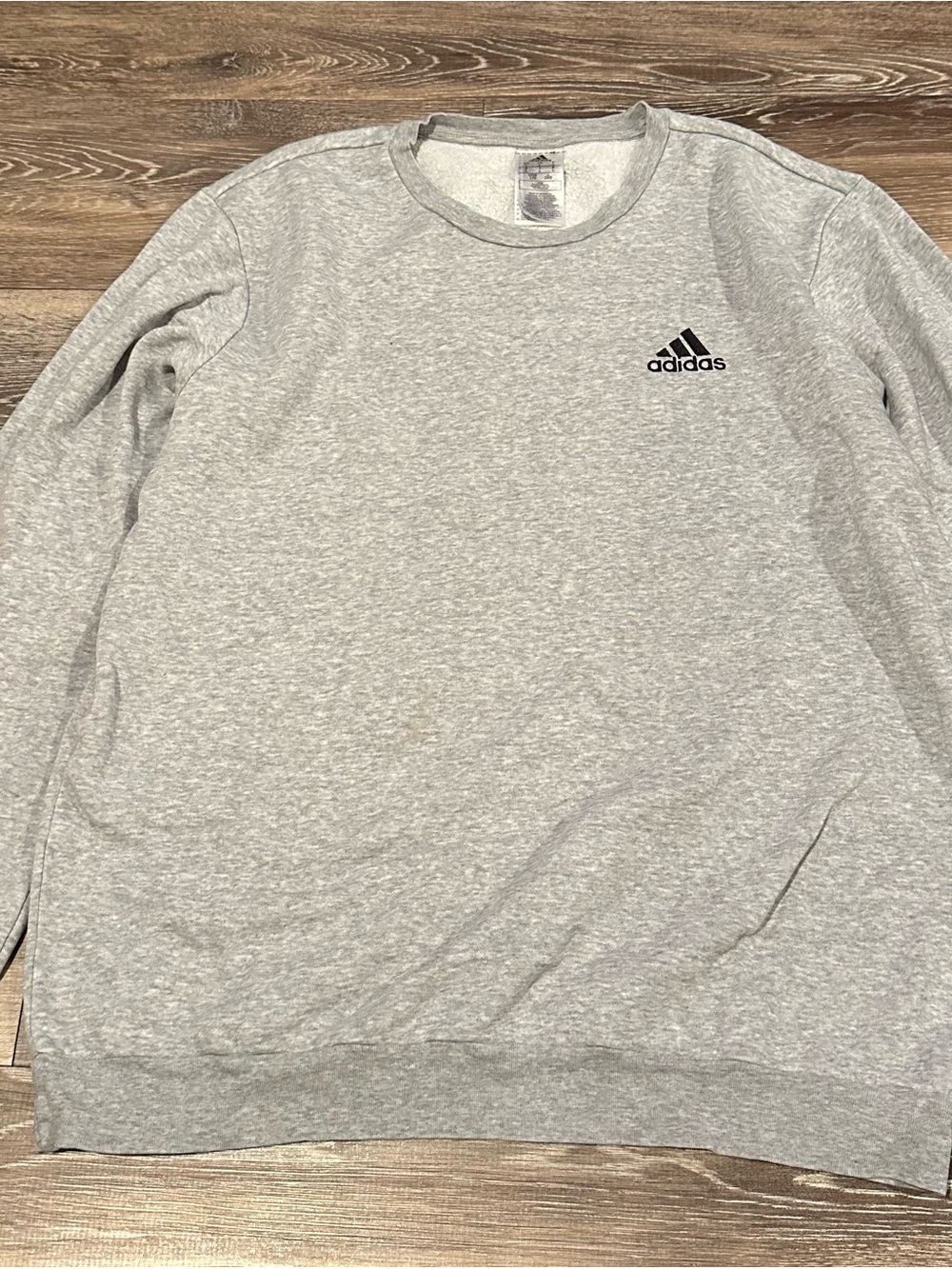 Adidas Essentials Women's Light Gray Heather Crewneck Sweatshirt - Size L